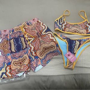 BNWT strawberry milk mob bikini and men’s shorts